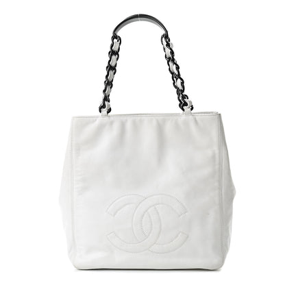 Chanel Calfskin Chain CC Small Tote White 1 of 22