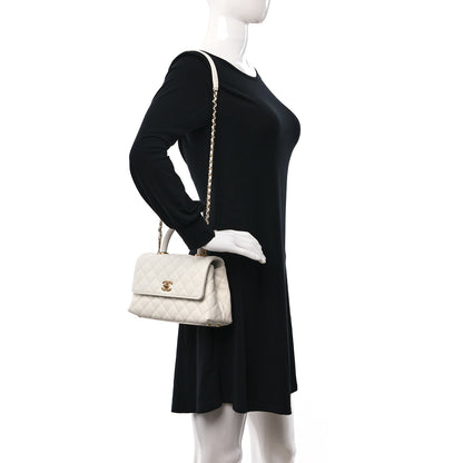 Chanel Caviar Quilted Mini Coco Chain Handle Flap White 2 of 10