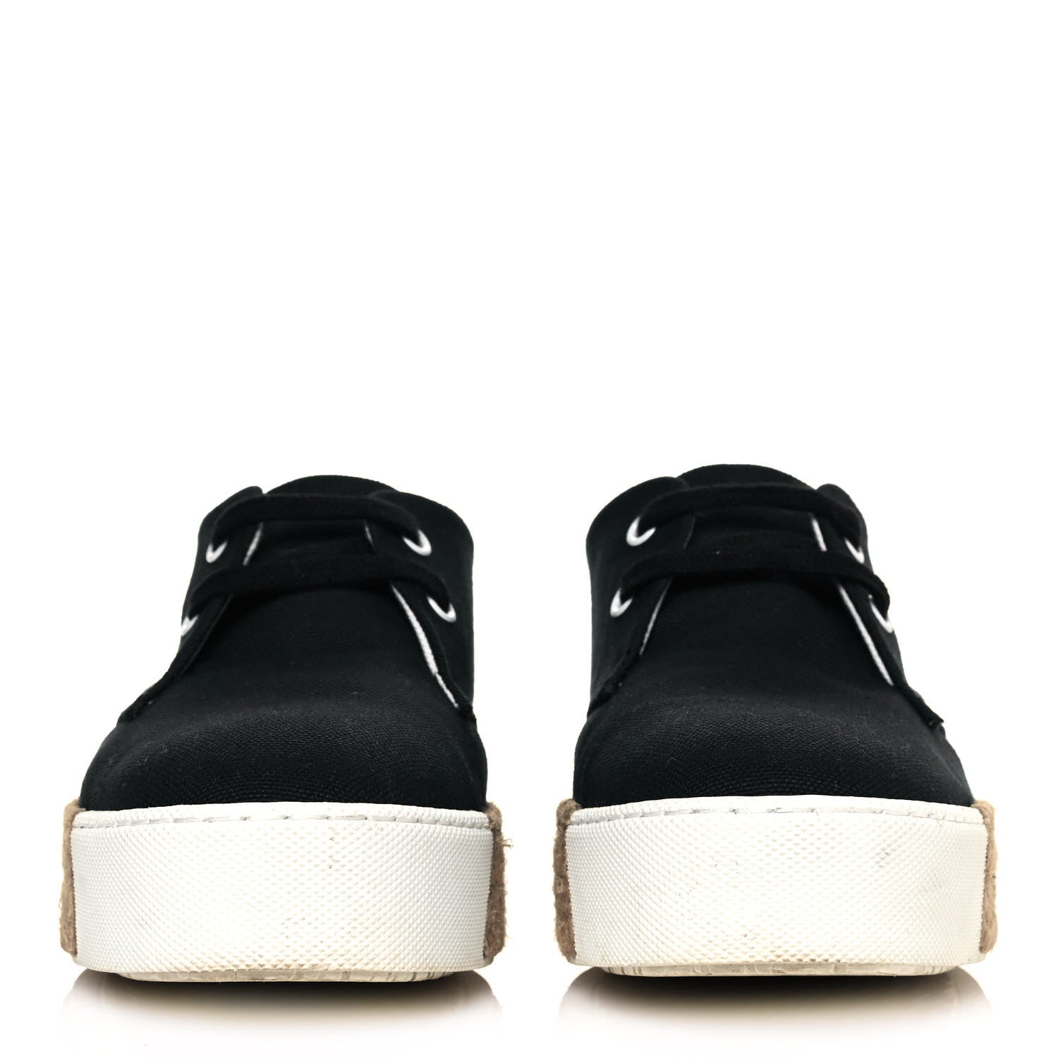 Hermes Cotton Canvas Womens Rosa Espadrille Sneakers 36 Black 4 of 18