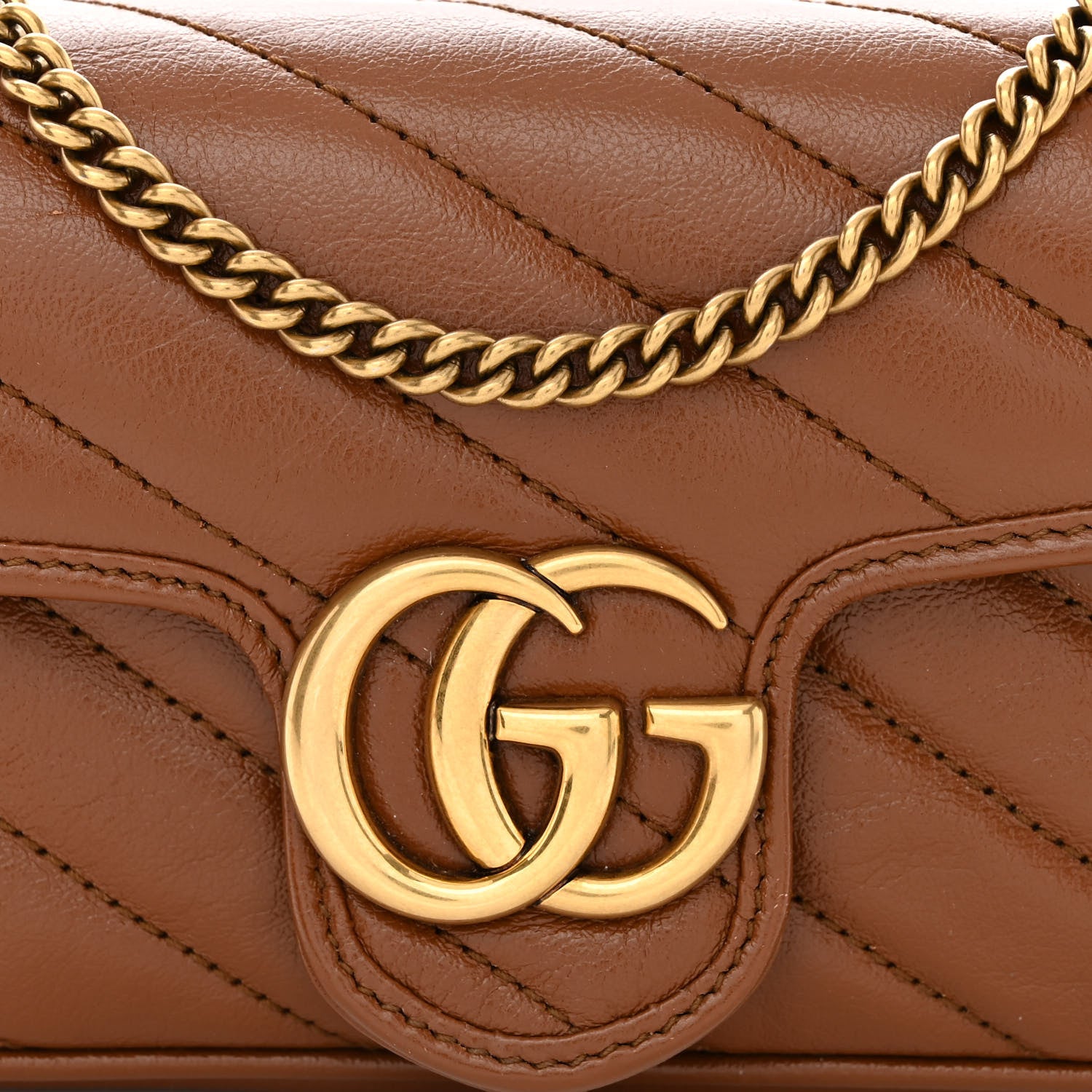 Gucci Azalea Calfskin Matelasse Diagonal Super Mini GG Marmont Shoulder Bag Cuir 8 of 11