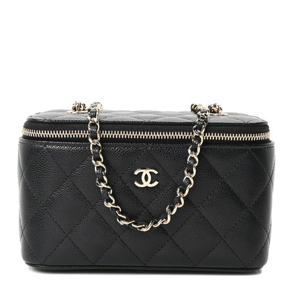 Chanel Caviar Quilted Small Vanity Case With Chain Black 1 of 11
