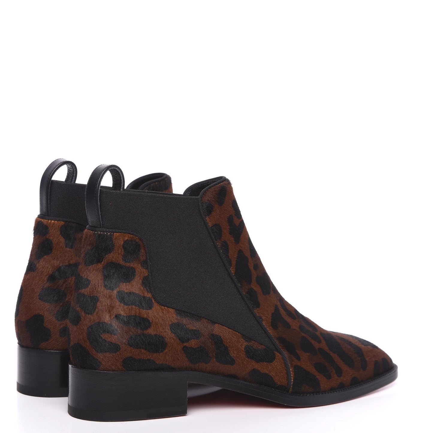 Calf Hair Leopard Print Marmada Flat Chelsea Boot 36.5 Brown