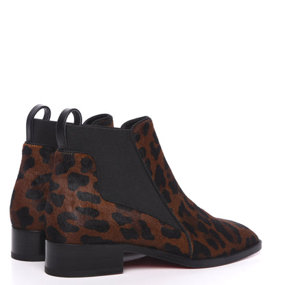 Christian Louboutin Calf Hair Leopard Print Marmada Flat Chelsea Boot 36.5 Brown 4 of 6