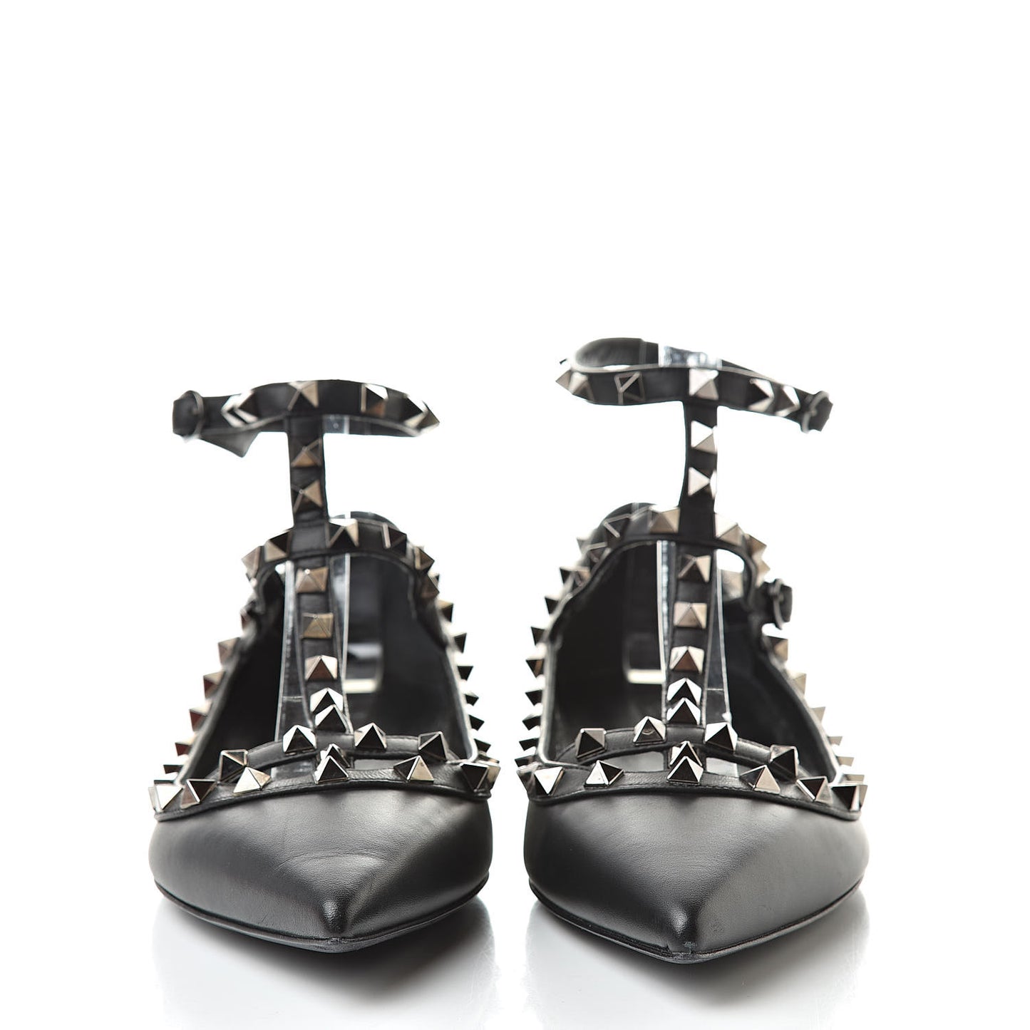 Nappa Rockstud Cage Ballerina Flats 39 Black