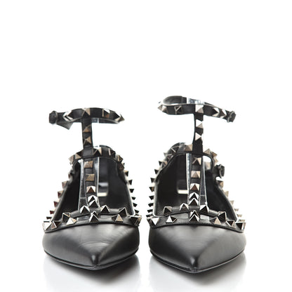 Valentino Garavani Nappa Rockstud Cage Ballerina Flats 39 Black 2 of 10