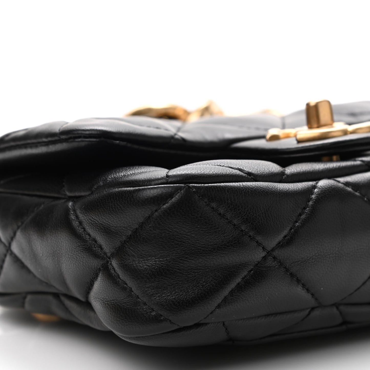 Lambskin Quilted Mini Funky Town Flap Black