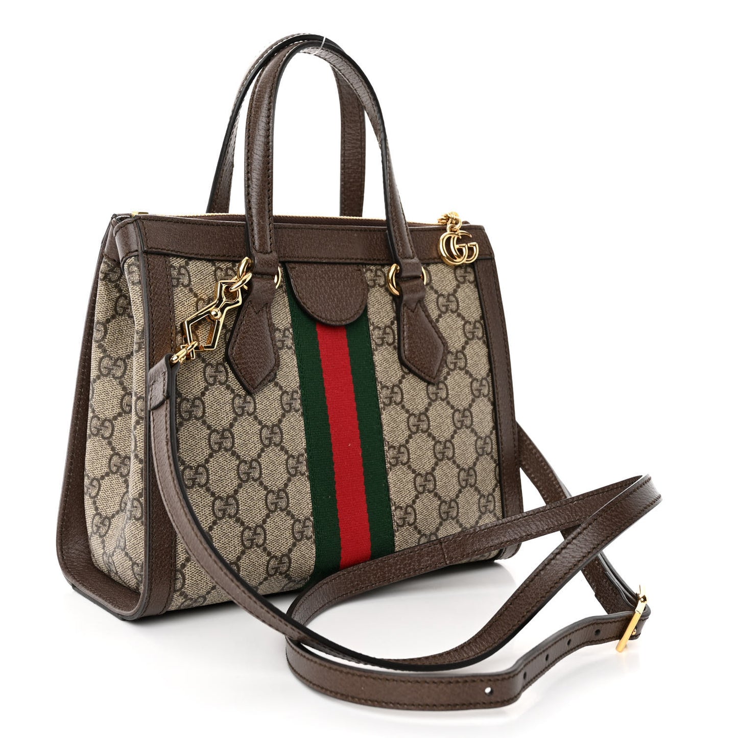 GG Supreme Monogram Small Ophidia Tote Bag Brown