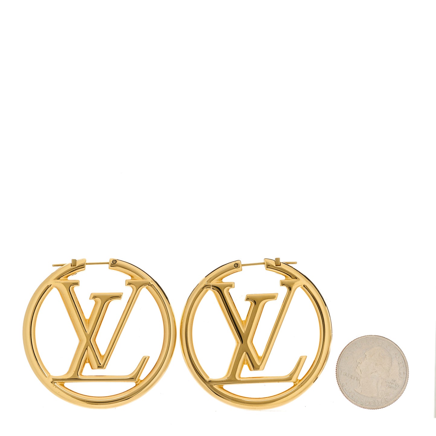 Metal Louise Hoop Earrings Gold
