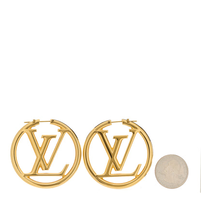 Louis Vuitton Metal Louise Hoop Earrings Gold 2 of 5