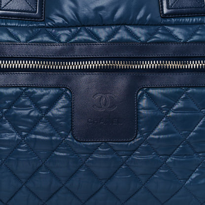 Chanel Nylon Quilted Large Coco Cocoon Tote Blue 8 of 13