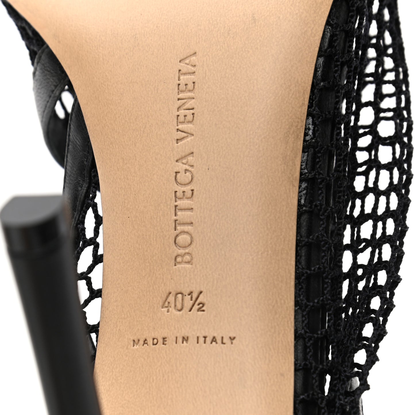 Mesh Nappa Chunky Chain Sandals 40.5 Black