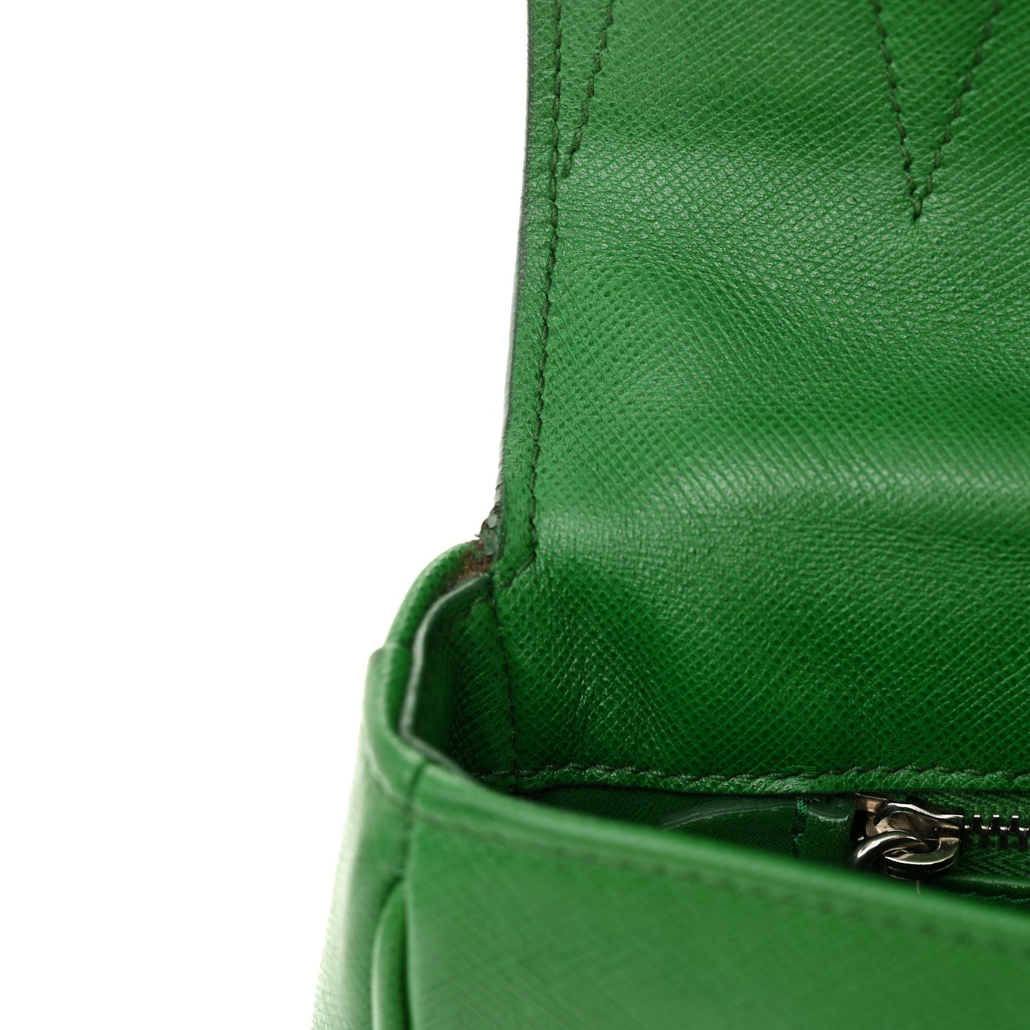 Prada Saffiano Lux Sound Crossbody Bag Green 12 of 13