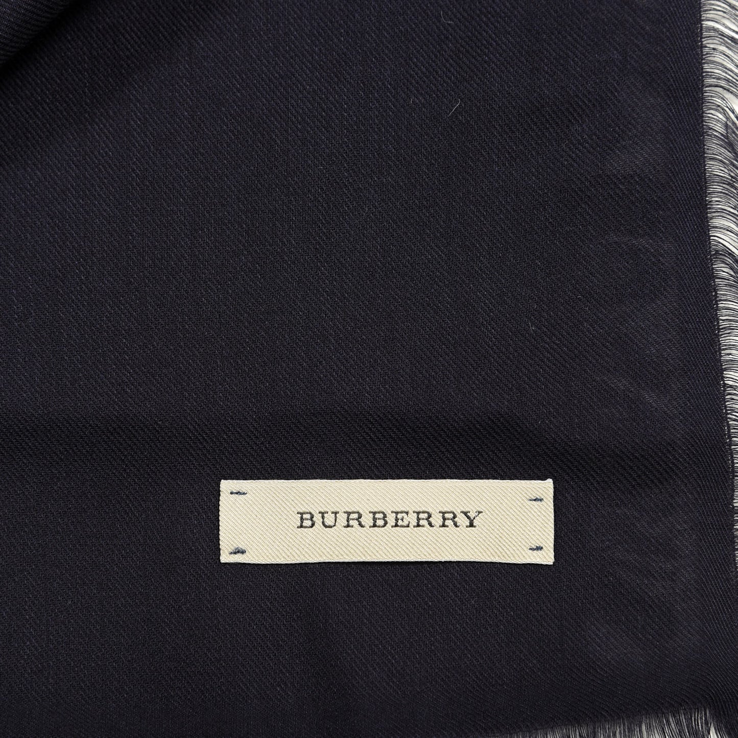 Modal Wool Overdyed Chambray Check Square Scarf Dark Purple
