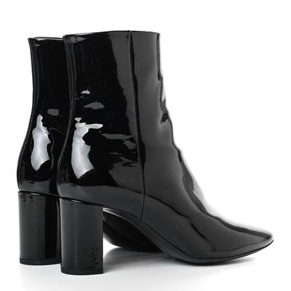Saint Laurent Patent Loulou Ankle Zip Boot 38.5 Black 3 of 4