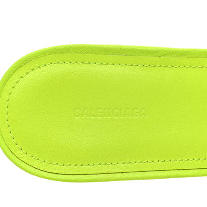 Balenciaga Agneau Arena Cagole 50mm Slide Sandals 39.5 Fluo Yellow 7 of 8
