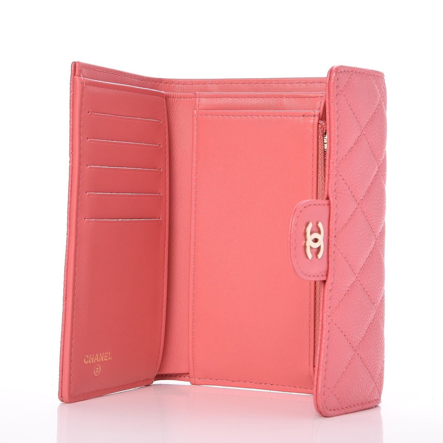 Chanel Caviar Quilted Medium Flap Wallet Pink 5 of 9