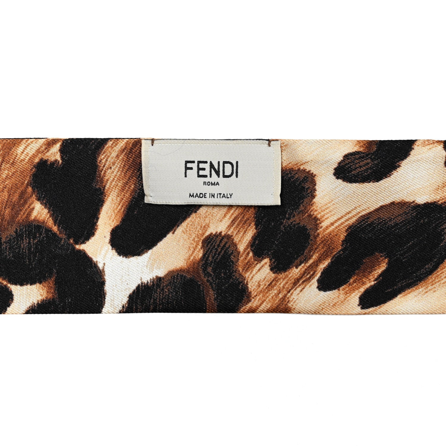 Fendi Silk FF Leopard Wrappy Scarf Beige 3 of 3