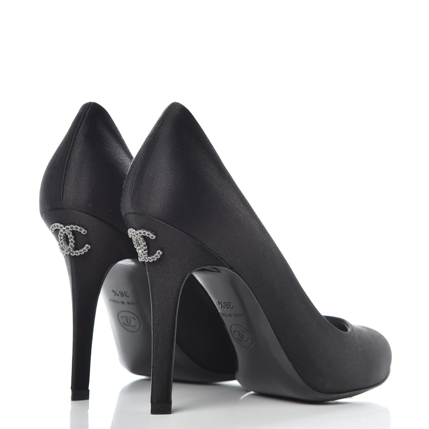 Chanel Satin CC Pumps 36.5 Black 4 of 10