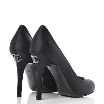 Chanel Satin CC Pumps 36.5 Black 4 of 10