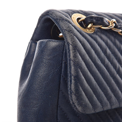 Chanel Calfskin Surpique Chevron Small Flap Navy 12 of 20