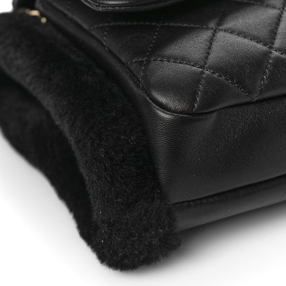 Chanel Lambskin Shearling CC Muff Flap Bag Black 8 of 10