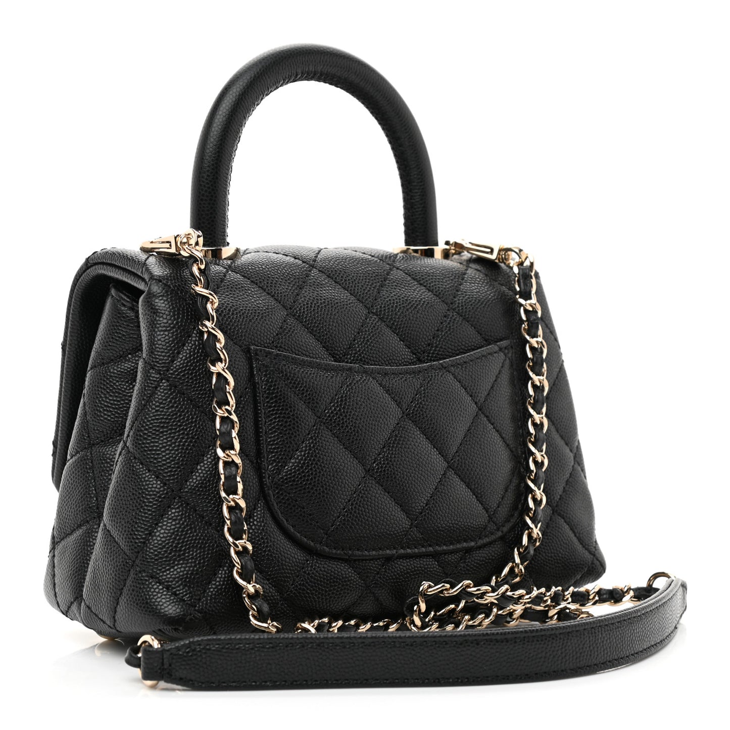Caviar Quilted Extra Mini Coco Handle Flap Black