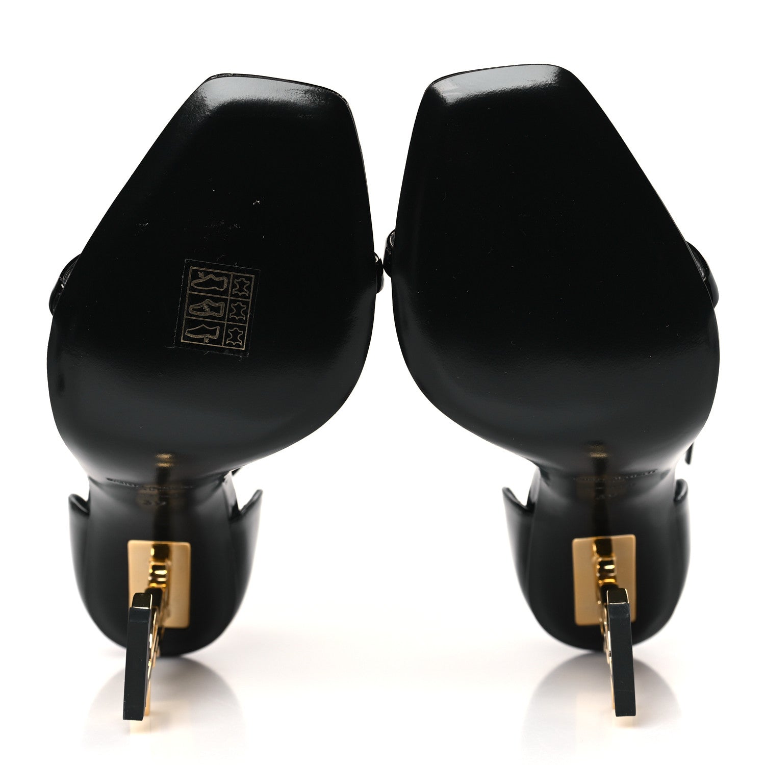 Saint Laurent Patent Calfskin Opyum 110 Sandals 39 Black Gold 6 of 10