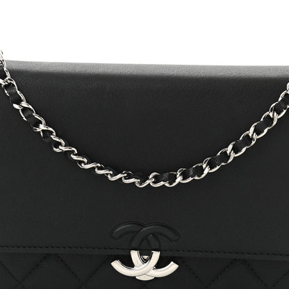 Chanel Grained Calfskin Quilted Urban Champion Wallet On Chain WOC Black 9 of 12