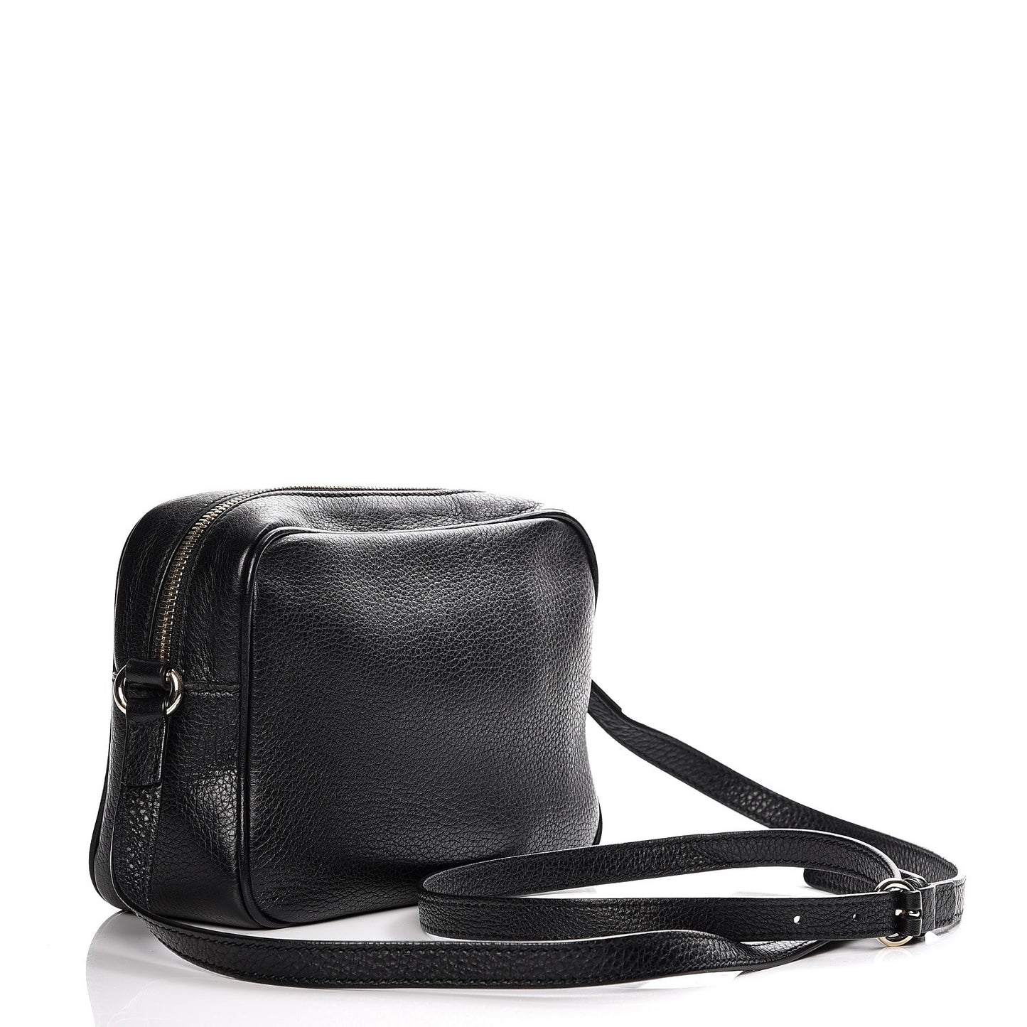 Pebbled Calfskin Small Soho Disco Bag Black