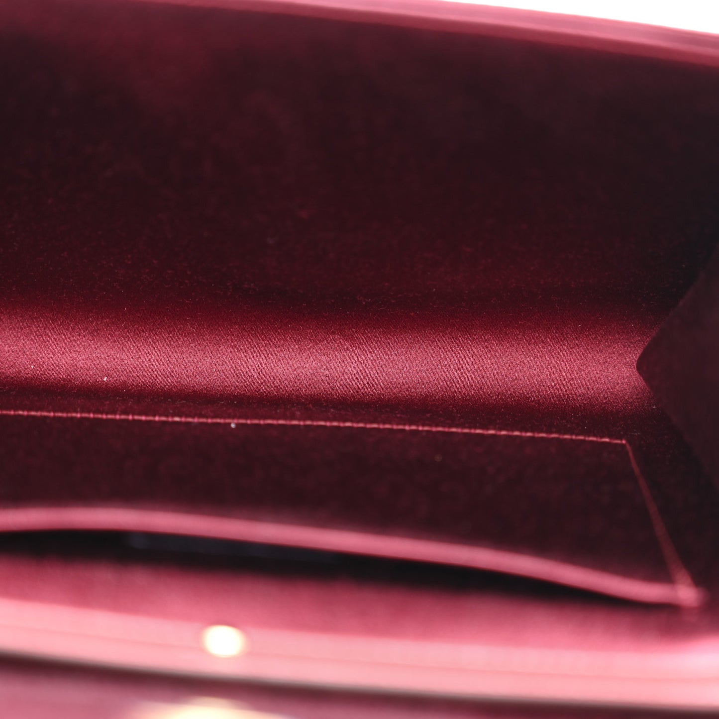 Satin Crystal Bow Chain Clutch Dark Red