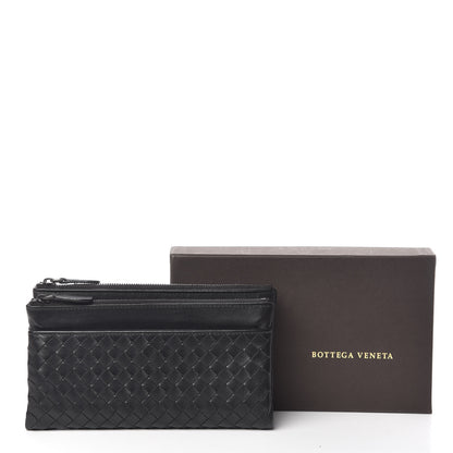 Bottega Veneta Nappa Intrecciato Double Zip Clutch Wallet Black 7 of 7