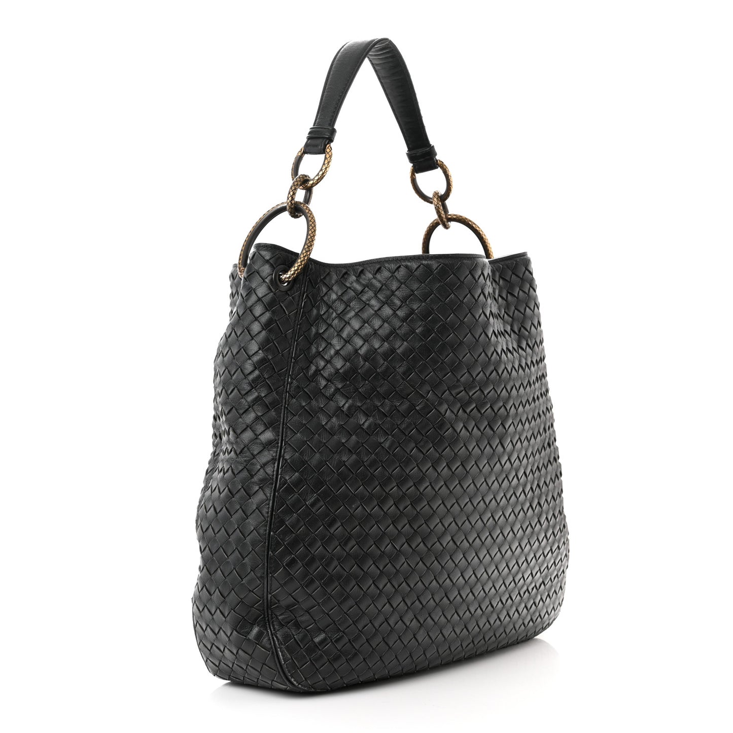 Nappa Intrecciato Medium Loop Black