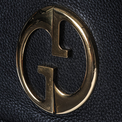 Gucci Pebbled Calfskin Medium 1973 Top Handle Satchel Black 7 of 8