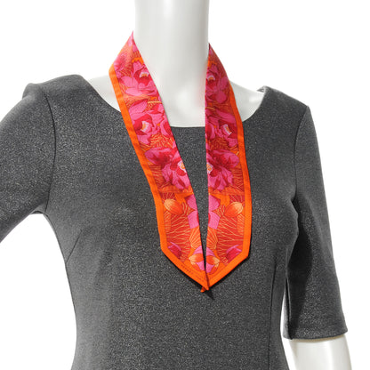 Hermes Silk Fleurs De Lotus Twilly Corail 2 of 6