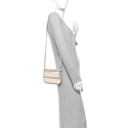 Valentino Garavani Grainy Calfskin Rockstud Crossbody Pouch Light Ivory 2 of 13