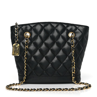 Chanel Lambskin Quilted Shopper Tote Black 1 of 9