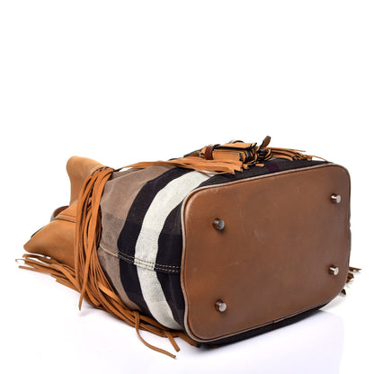 Burberry Suede Fringe Large Belgrove Bucket Bag Tan 4 of 8