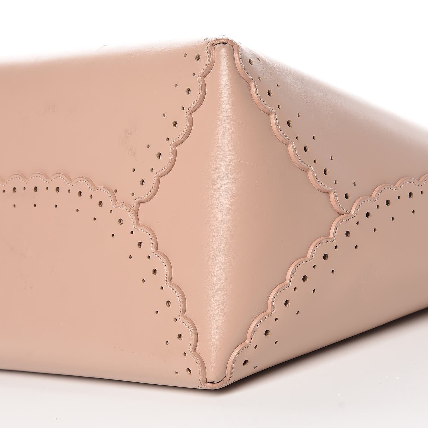 Alaia Calfskin Scalloped Trim Tote Blush 11 of 19