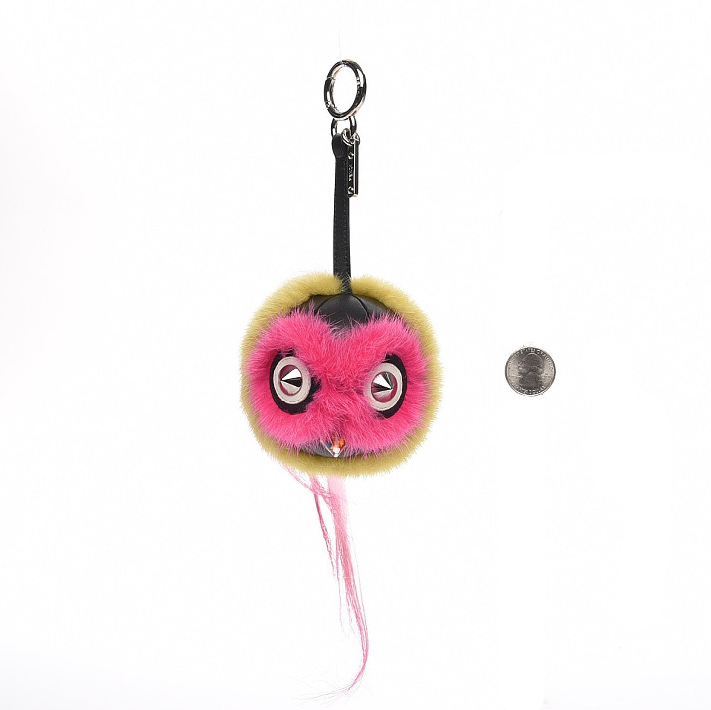 Mink Goat Fur Nappa QuTweet Coolibri Bag Bug Charm Verde Acido Fuxia Multicolor Black
