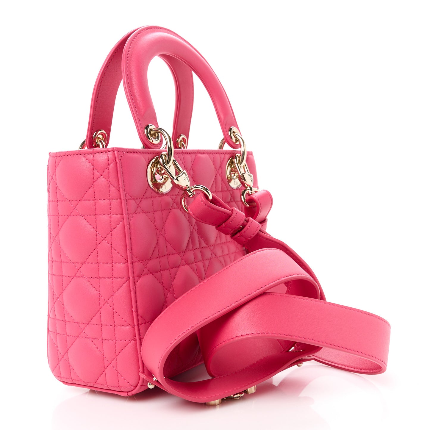 Lambskin Cannage Small My ABCDior Lady Dior Fraise