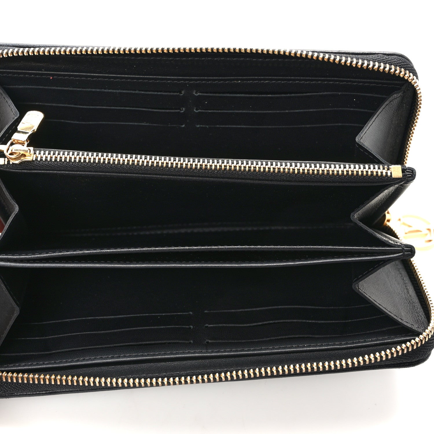 Louis Vuitton Lambskin Embossed Monogram Coussin Zippy Wallet Black 6 of 9