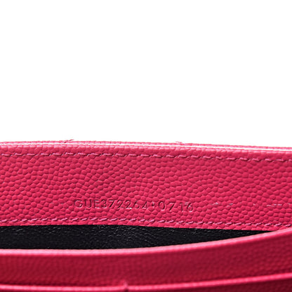 Saint Laurent Grain De Poudre Matelasse Chevron Monogram Flap Wallet Bubblegum 8 of 9