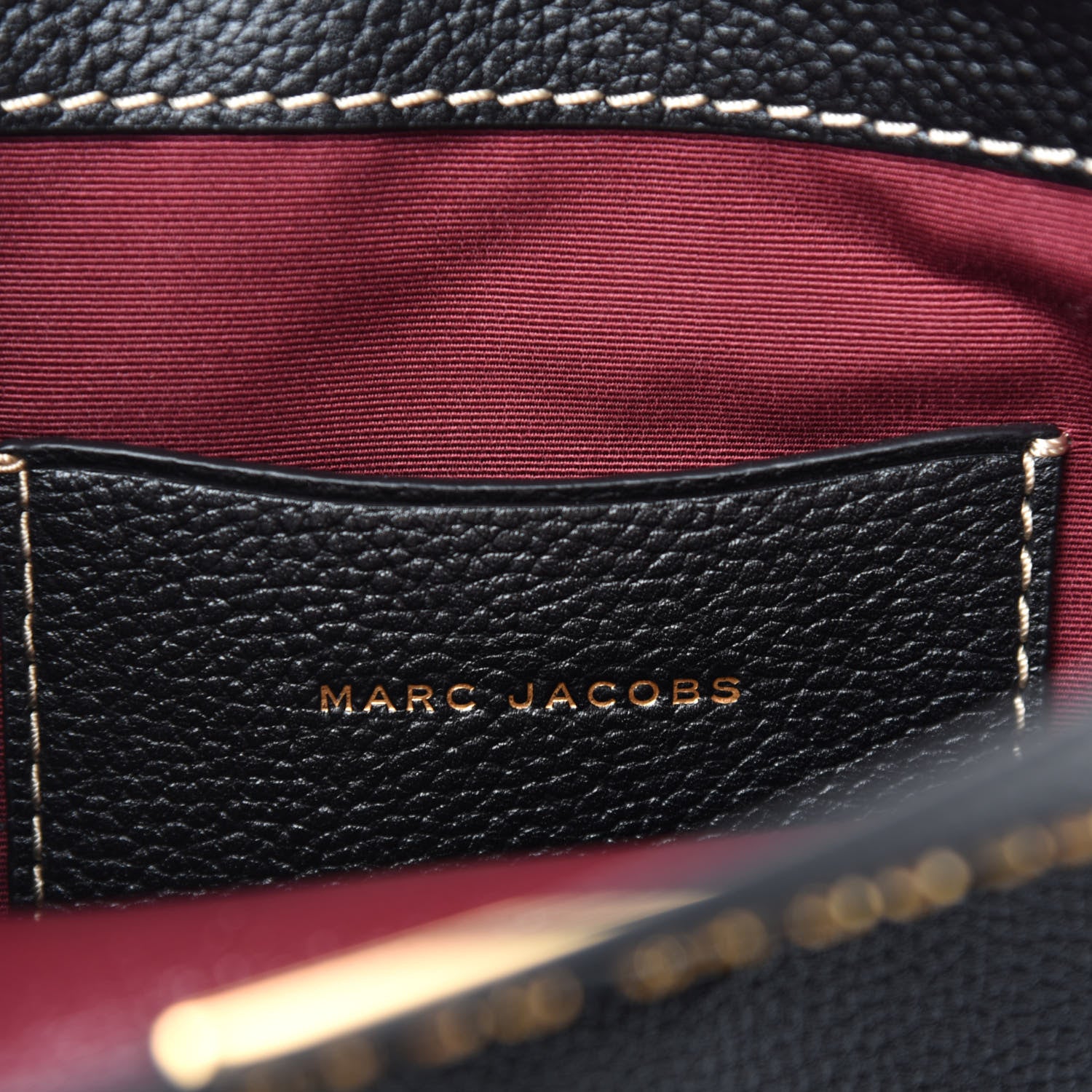 Marc Jacobs Grained Calfskin Medium Grind T Pocket Tote Black 8 of 10