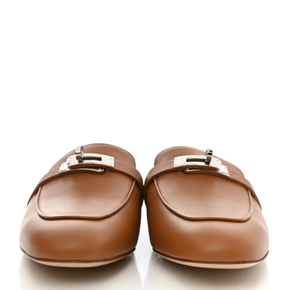 Hermes Cotton Canvas Calfskin Oz Mules 39 Naturel Beige Dore 2 of 7