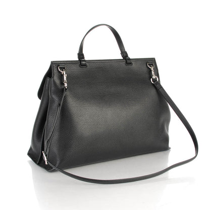 Gucci Pebbled Calfskin Large Bamboo Daily Top Handle Bag Black 3 of 6