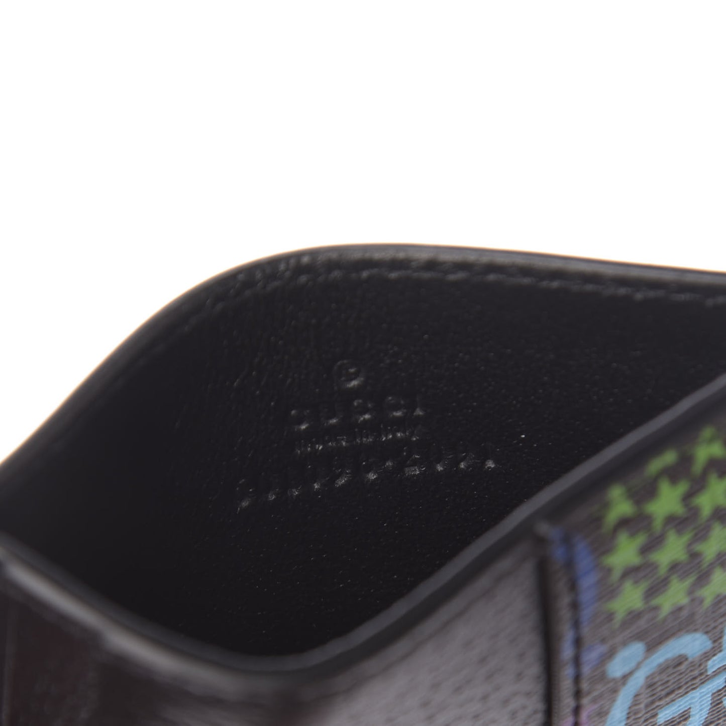 GG Supreme Monogram Psychedelic Card Holder Black