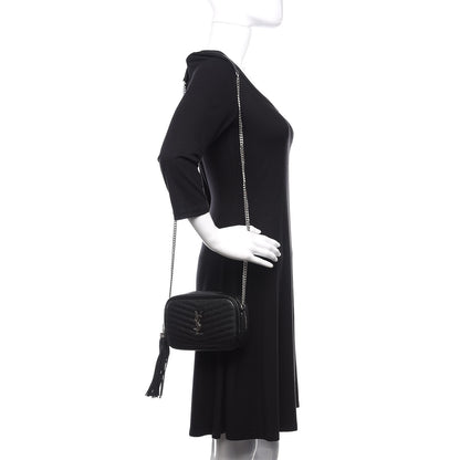 Saint Laurent Grain De Poudre Matelasse Monogram Mini Lou Camera Bag Black 2 of 11