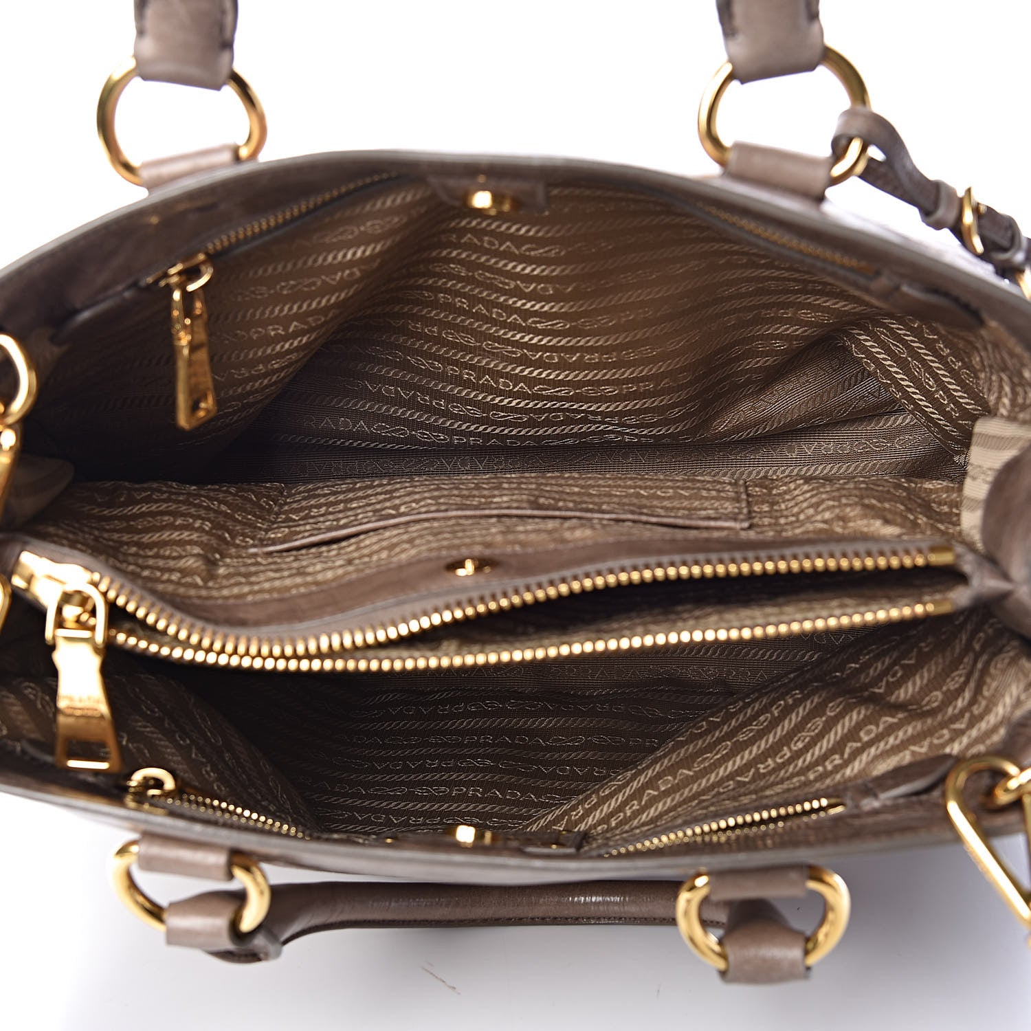 Prada Vitello Shine Top Handle Bag Argilla 7 of 11