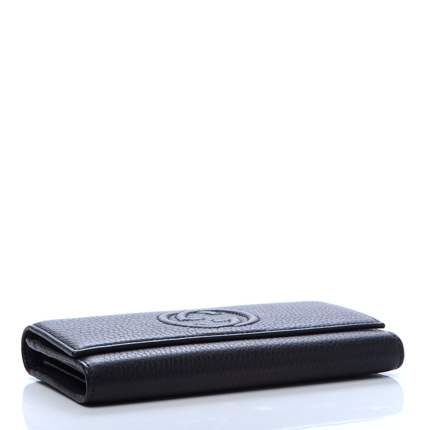 Pebbled Calfskin Large Soho Continental Wallet Black