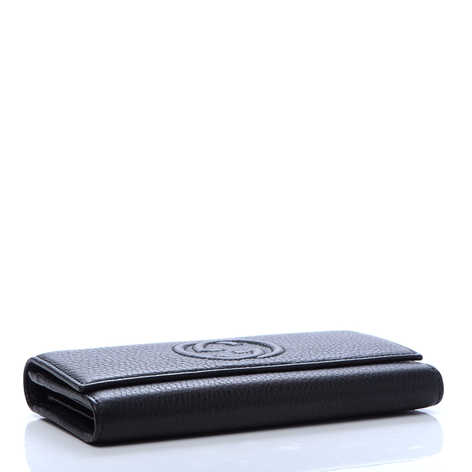 Gucci Pebbled Calfskin Large Soho Continental Wallet Black 4 of 10
